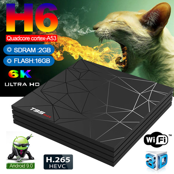 T95 Max better X96 mini TV Box Android 9.0 2GB ram 16GB eMMC smart television media Player 2019 Allwinner H6 quad core TV Set top Box