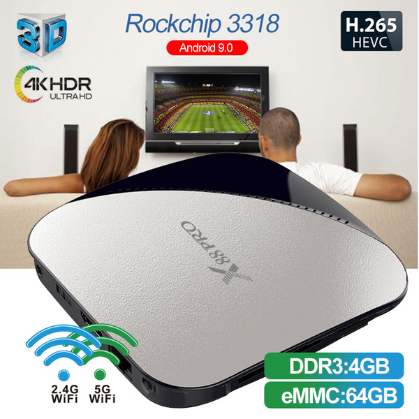 iLepo X88 pro Android 9.0 TV Box 4G 64G Rockchip RK3318 Quad Core 2.4G 5G Wifi 4K HDR Set Top Box USB 3.0 Support 3D Movie Ott Box