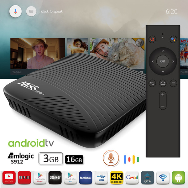 Voice control Best TV Box Amlogic S912 2.5G/5G WiFi BT4.0 4K OTA update Android Smart TV Box 3GB 16G