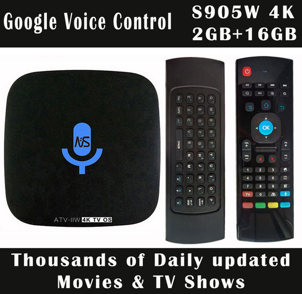 1pcs Google Voice Control T1 S905W Quadcore 4K Smart Android 7.1 TV Box 1GB/8GB Thousands Daily Updated Movies & TV Shows