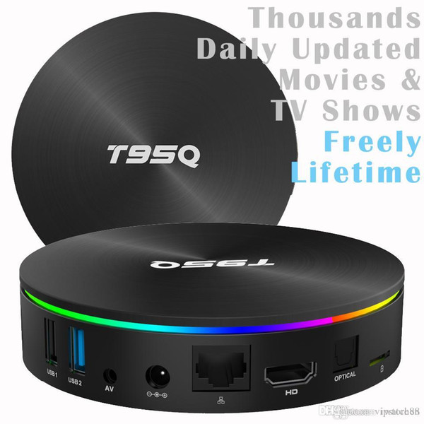 3pcs T95Q Amlogic S905X2 Quad core 4K Smart Android8.1 TV Streaming Box 4GB DDR 32GB 64GB ROM Thousands daily updated movies & tv shows free