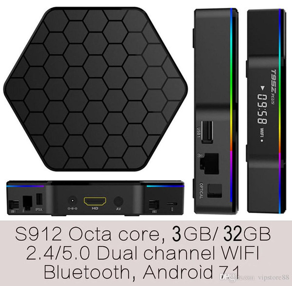 3pcs T95Zplus Amlogic S912 octa core Smart Android7.1 IPTV Streaming Box 3GB 32GB MediaHub 1200+ live tv 1000+ VOD