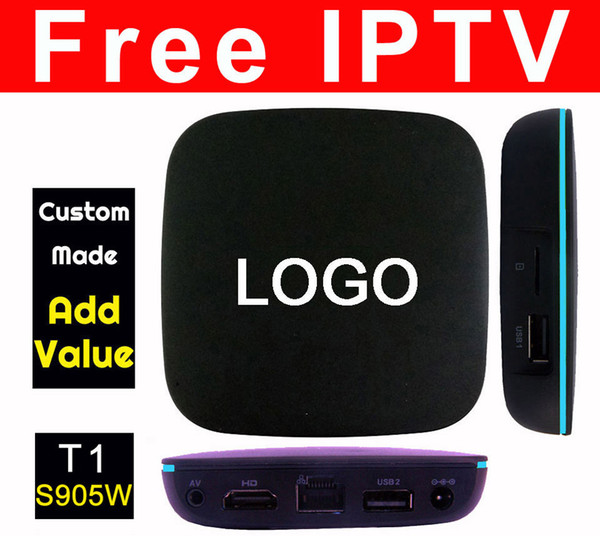 3pcs T1 905W Custom Made Amlogic S905W Quad core Smart Android7.1 live IPTV Streaming Box 2GB DDR 16GB DDR MediaHub 1200+ live tv 1000+ VOD