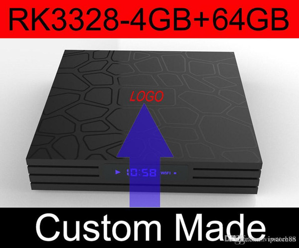 50pcs T9 Custom Made Rockchip RK3328 Quad core Smart Android LIVE IPTV Streaming Box 4GB DDR 64GB ROM MediaHub 1200+ live tv 1000+ VOD