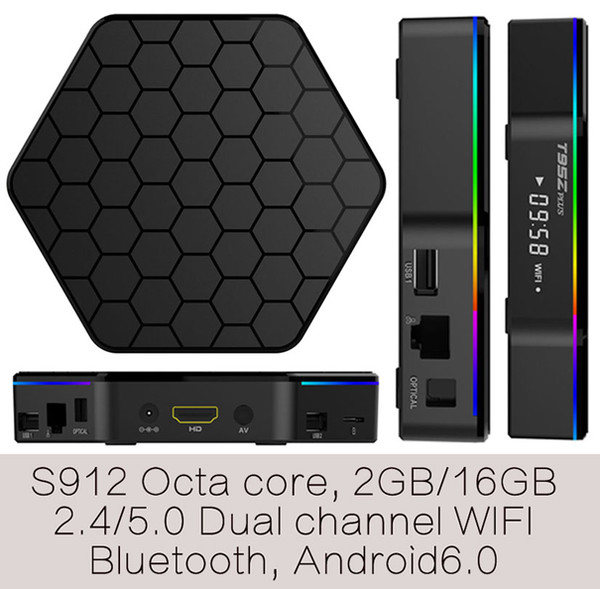 3pcs T95Zplus Amlogic S912 octa core Smart Android7.1 LIVE TV Streaming Box 2GB DDR 16GB ROM MediaHub 1200+ live tv 1000+ VOD