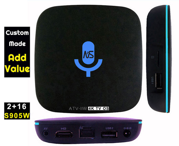 3pcs ATV-W Custom Made Amlogic S905W Quad core Smart Andoid7.1 TV OS LIVE TV Streaming Box 2GB DDR 16GB MediaHub 1200+ live tv 1000+ VOD