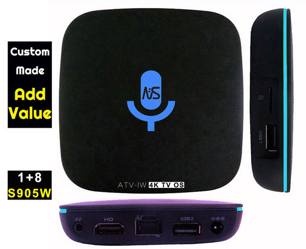 10pcs ATV-W Custom Made Amlogic S905W Quad core Smart Andoid7.1 TV OS LIVE TV Streaming Box 1GB DDR 8GB ROM MediaHub 1200+ live tv 1000+ VOD