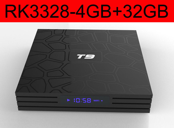 10pcs T9 Rockchip RK3328 Quad core Smart Android8.1 LIVE TV Streaming Box 4GB DDR 32GB ROM MediaHub 1200+ live tv 1000+ VOD