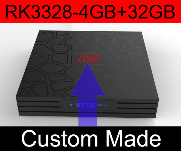 50pcs T9 Custom Made Rockchip RK3328 Quad core Smart Android8.1 LIVE TV Streaming Box 4GB DDR 32GB ROM MediaHub 1200+ live tv 1000+ VOD