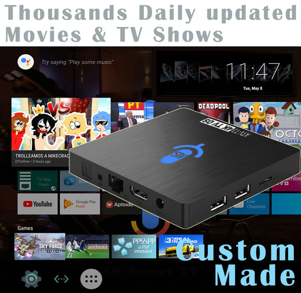 10pcs ATV-T3 Custom Made S912 octa core 4k Smart Andoid 7.1 TV OS TV Box 2GB/16GB 3GB/32GB Thousands Daily updated Movies & TV Shows Freely