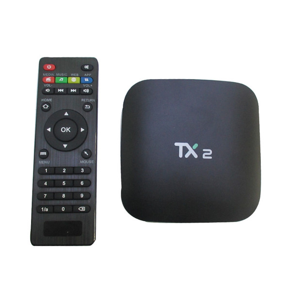 Hot selling TX2 Android 7.1 TV BOX RK3229 Quad core 2GB/16GB H.265 1080P Built-in wifi smart media player