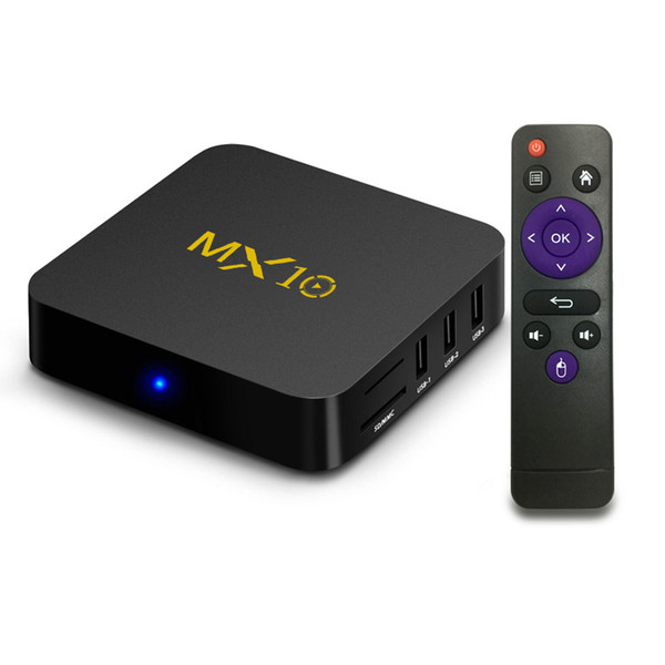 Hot selling android 9.0 TV BOX MX10 RK3328 Quad-core 4GB/32GB 2.4G WIFI HDMI&USB3.0 H.265 smart media player