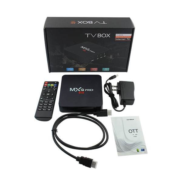 Hot selling Android7.1 TV BOX MXQ PRO Amlogic S905W Quad-core 1G/8G 4K H.265 built-in 2.4GWIFI smart set top box.