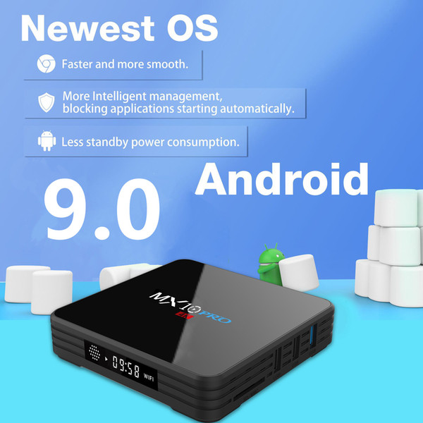 New arrival android 9.0 TV BOX MX10 PRO RK3328 Quad-core 4GB/32GB 2.4G/5.8GWIFI HDMI&USB3.0 H.265 smart box