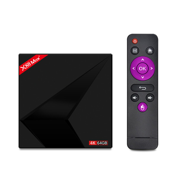 New arrival Android 9.0 OS TV box X88 MAX+ RK3328 Quad-core 4GB/64GB 2.4G/5GWIFI&Bluetooth HDMI&Type C smart box