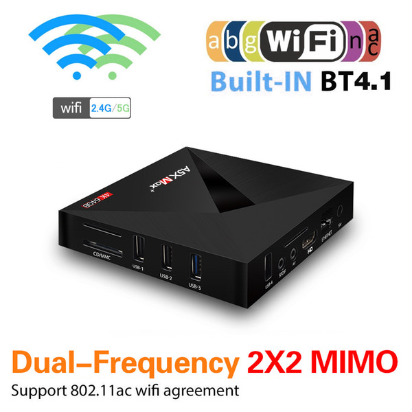 Hot selling android 9.0 TV BOX A5X max plus RK3328 Quad-core 4GB/64GB 2.4GWIFI HDMI H.265 smart box