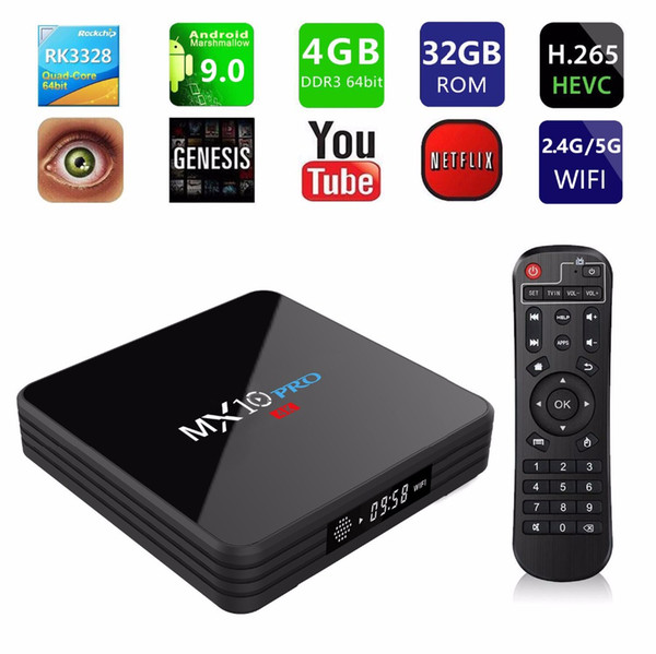 MX10 Pro 4GB DDR3 32GB eMMC Android 9.0 TV BOX RK3328 Quad Core 4K HDR 2.4G 5G WIFI USB 3.0 Set Top Box