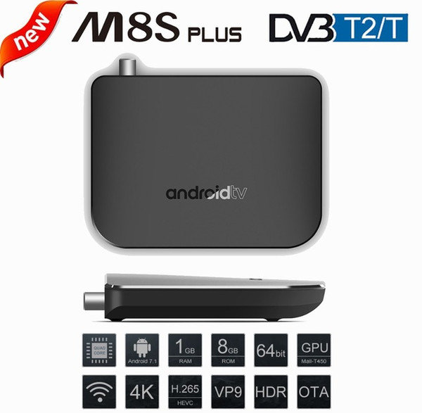 MECOOL M8S Plus DVB-T2/T TV Box Android 7.1 Amlogic S905D 1GB RAM 8GB ROM WiFi Set Top Box Bluetooth 4K Set-top Box