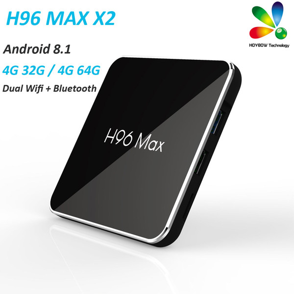 H96 Max X2 DDR4 4GB RAM 32GB ROM Android 8.1 Smart TV Box Amlogic S905X2 Quad Core Bluetooth 2.4G/5.8G Wifi 4K Set Top Box USB 3.0