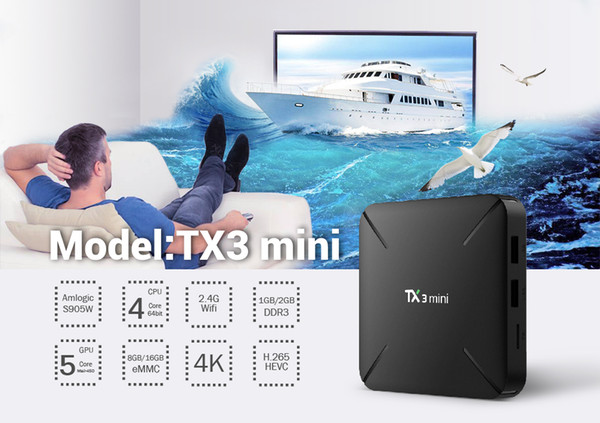 NEW Smart TV BOX Android 7.1 TX3 MiNi Amlogic S905W QuadCore H.265 2.4GHz WiFi Google Play Store Netflix 4K IPTV Media Player