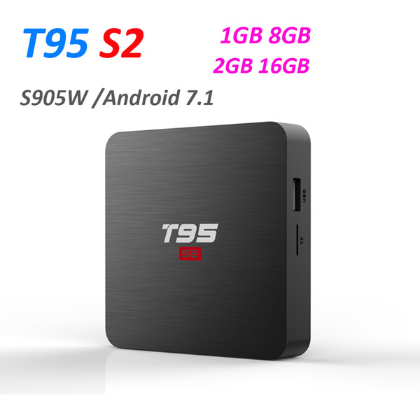 T95 S2 Android 7.1 Smart TV Box 2GB 16GB 1GB 8GB Amlogic S905W Quad Core 2.4GHz WiFi 4K Set top box PK X96 mini Mi box