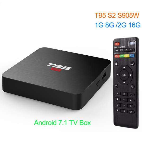 T95 S2 TV BOX Android 7.1 OS Smart TV Box 2GB 16GB Amlogic S905W Quad Core 2.4GHz WiFi Set Top Box Media Player