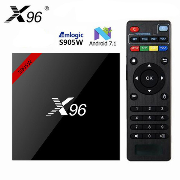 X96 X96W Android 7.1.2 TV Box Amlogic S905W 2GB 16GB Quad Core 2.4GHz WiFi 4K H.265 DLNA Media Player 1G/8G HD 1080P Smart Set-top Box