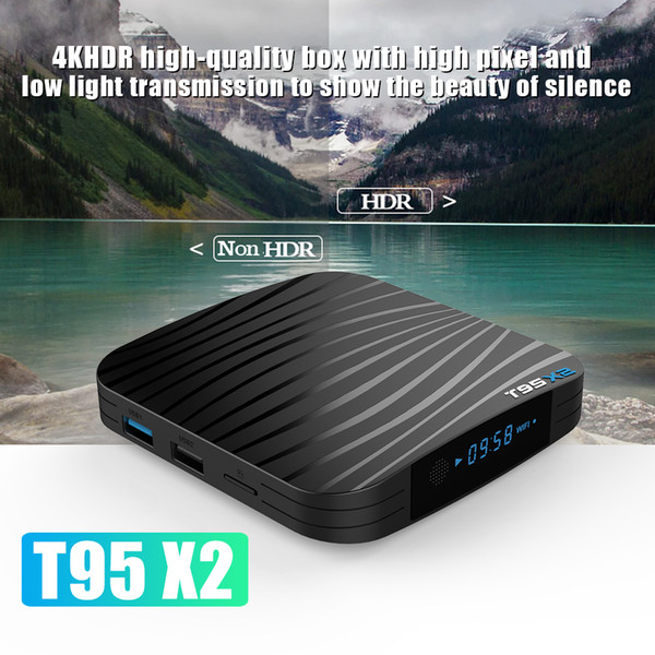 T95X2 Android 8.1 4GB 64GB Amlogic S905X2 Smart TV BOX Quad Core Dual Wifi Bluetooth Media Player T95 X2