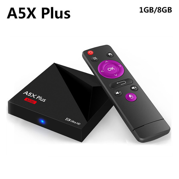 Genuine A5X Plus Android 7.1 TV BOX Rockchip RK3328 1GB/8GB 2.4G WIFI 100M LAN 4K Smart TV BOX