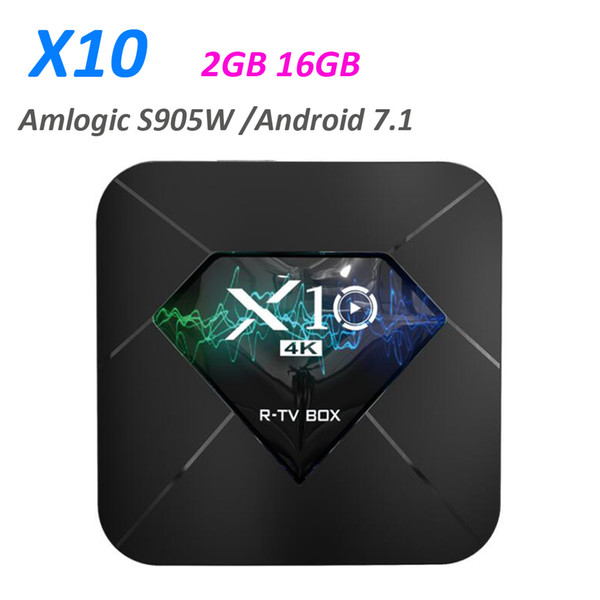 R TV BOX X10 Amlogic S905W Android 7.1 TV Box 2GB 16GB 2.4G Wifi 4k H.265 IPTV Set Top Box