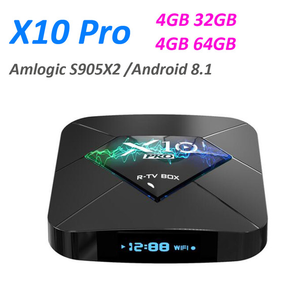 R-TV Box X10 Pro Amlogic S905X2 Android 8.1 Smart TV BOX 4GB 64GB 5G Dual Wifi 4k IPTV Set Top Box