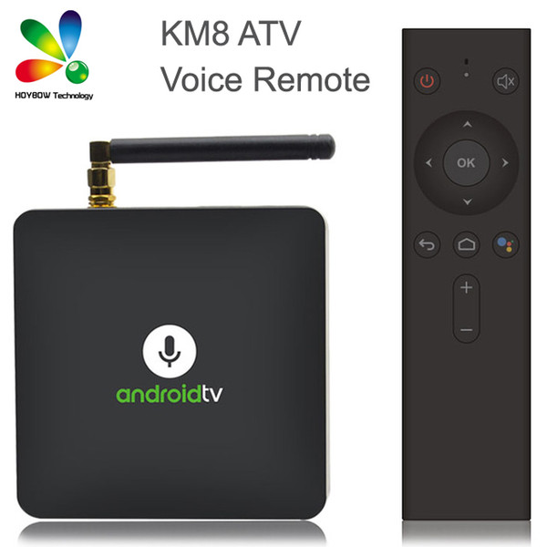 KM8 ATV Smart tv Voice Control Google Android 8.0 TV Box 2GB 16GB Amlogic S905X Support Google Player Store Netflix HD Youtube