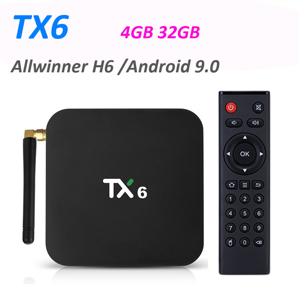 TX6 Android 9.0 TV Box 4GB 32GB Wifi Allwinner H6 Quad Core USD3.0 4K HD Support Google Player Youtube Tanix TX6