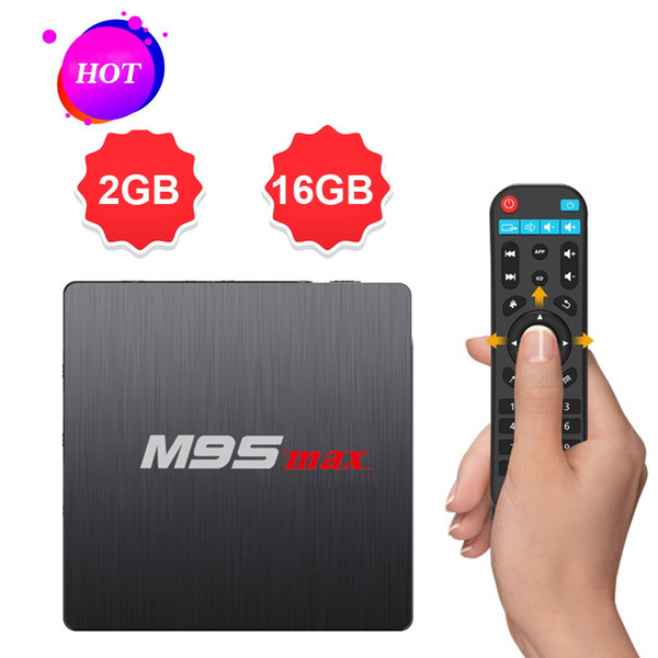 2019 M9S MAX Android 7.1 TV Box Amlogic S905W Quad Core 2GB RAM 16GB ROM Android7.1 4K H.265 Streaming Media Player 2.4G Wifi with Display