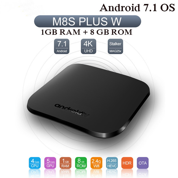 M8S Plus W Android 7.1 Smart TV BOX Amlogic Quad core 1GB 8GB Media Player 4K Mini PC ULTRA Set top box