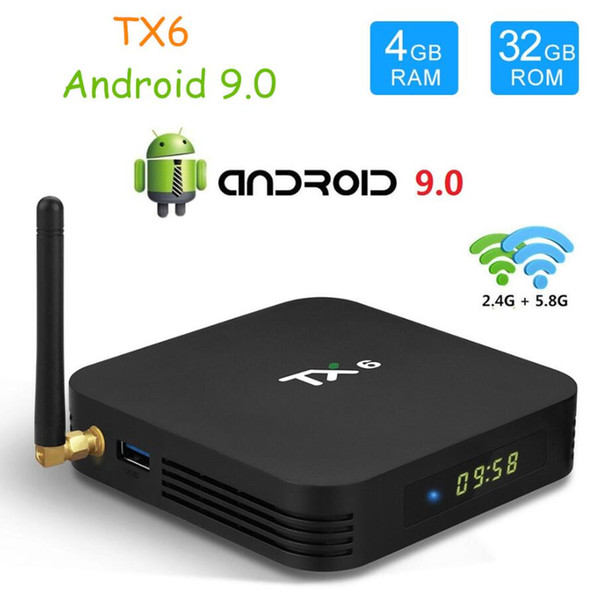 TX6 TV Box Android 9.0 4GB32GB 2GB16GB DDR3 Allwinner H6 EMMC 2.4G5G WiFi Bluetooth 4.2 Smart TV Set Top Box
