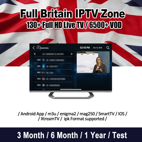 Best UK IPTV Subscription With 5000+ Live And 6000+ VOD 1/3/6/12 Month For Smart TV Abonnement Iptv Mag Box M3U Android TV Box