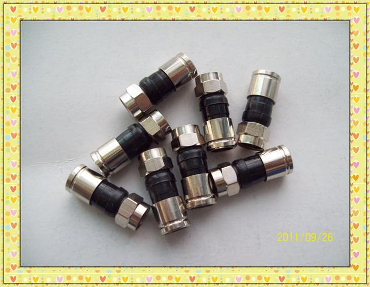 Compression Connector RG6 F Type Coaxial Cable Connector Plug Male RG-6 Four Shield (Qty 25)
