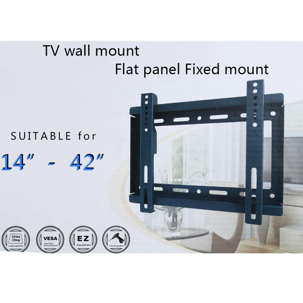 New HDTV Wall Mount TV Flat Panel Fixed Mount Flat Screen Bracket with VESA Compatibilityfor 14