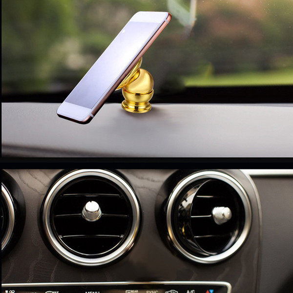 2017 Golden Mobile Phone Magnet Holder Magnet bracket 360 degrees magnetic phone holder Car phone holder Car navigation frame