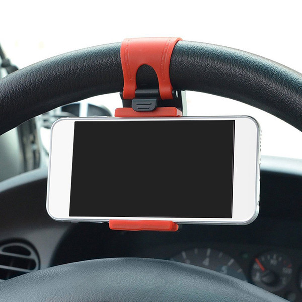 2017 Universal Car Steering Wheel Cradle Cellphone Holder Clip Car Bike Mount Stand Flexible Phone Holder extend to 86mm for iphon 7