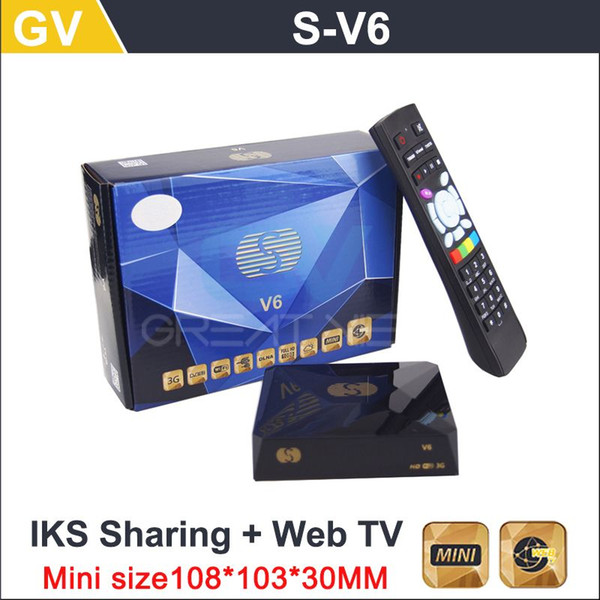 1pc/Lot Original S-V6 Mini HD Satellite Receiver Skybox V6 S Support CCCAMD Newcamd WEB TV USB Wifi 3G Biss Key Youporn