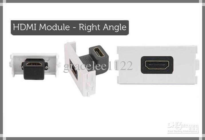 5PCS/LOT HDMI FEMALE SOCKET MODULE/MODULAR WALL FACE PLATE OUTLET - RIGHT ANGLE 90 DEGREE