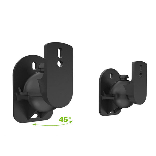 2pcs Black Surround Sound Speaker Wall Mount Brackets 45 Degree Rotatable Design TV Wall Mount 8 x 4.5 x 5.8cm Mayitr