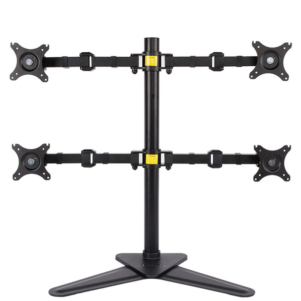 Desktop Quad Monitor Free Standing Mount Four Display Arm LCD Stand 4 Screen Fit for 10