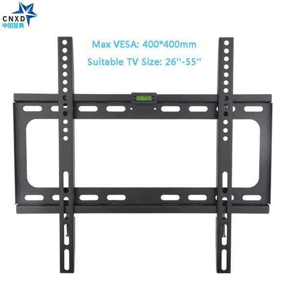 CNXD Fixed TV Wall Mount TV Bracket for Most 26-55 Inch LED LCD and Plasma up to VESA 400x400mm and 110lbs Loading Capacity