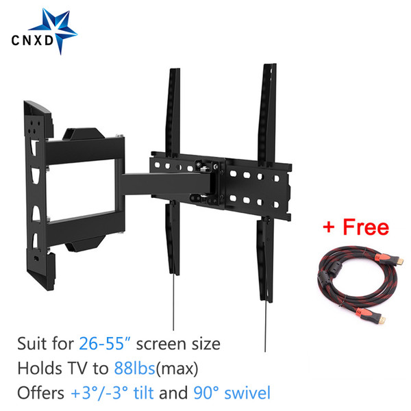 Full Motion Articulating Tilt Swivel TV Wall Mount Bracket for 26-55