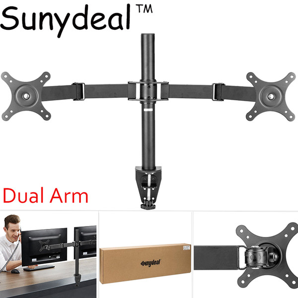 Universal Dual Arm TV Mount Monitor Mount Double Twin Arm Desk Stand TV LCD LED 10-27