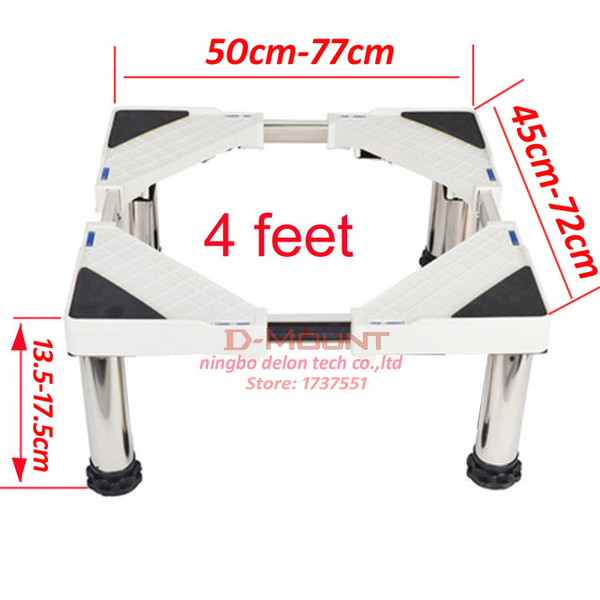 (4 feet)13.5-17.5cm height adjustable 25mm stainless Fridge mount stand fridge stand holder bracket washing machine mount