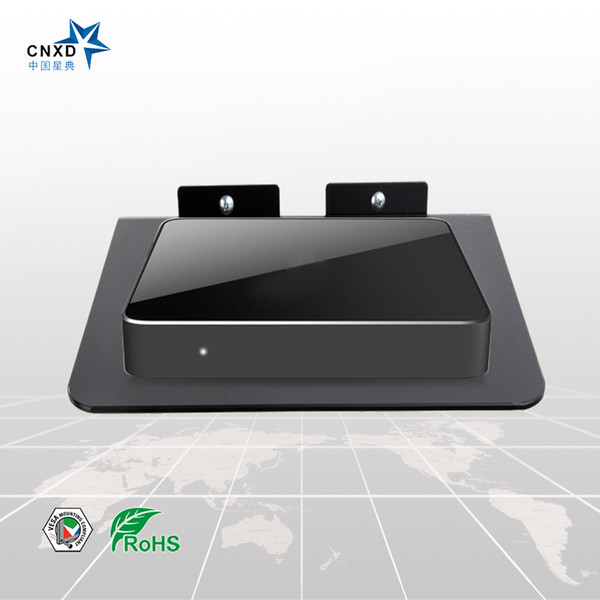 CNXD 2017 New Design DVD TV Box Wall Mount Set Top Box Stand Mount Digital Bracket DVD Router Shelf With Black Glass